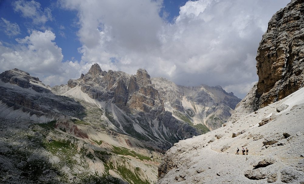 Walking between via ferrata sections of the guavanni lipella in the Dolomites above Cortina last month  © tony4433