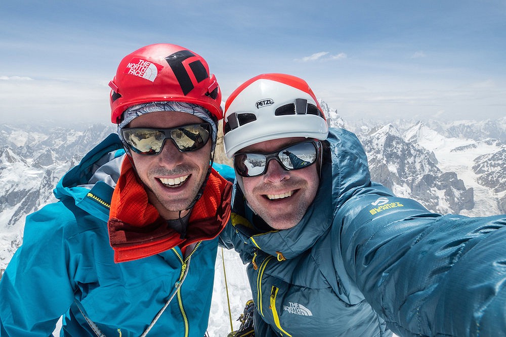Andy and Jon next to the Western Summit of Link Sar  © The North Face/Jon Griffith