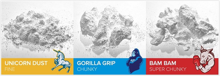 Bam Bam, Gorilla Grip and Unicorn Dust - Friction Labs Chalk  © Friction Labs Chalk