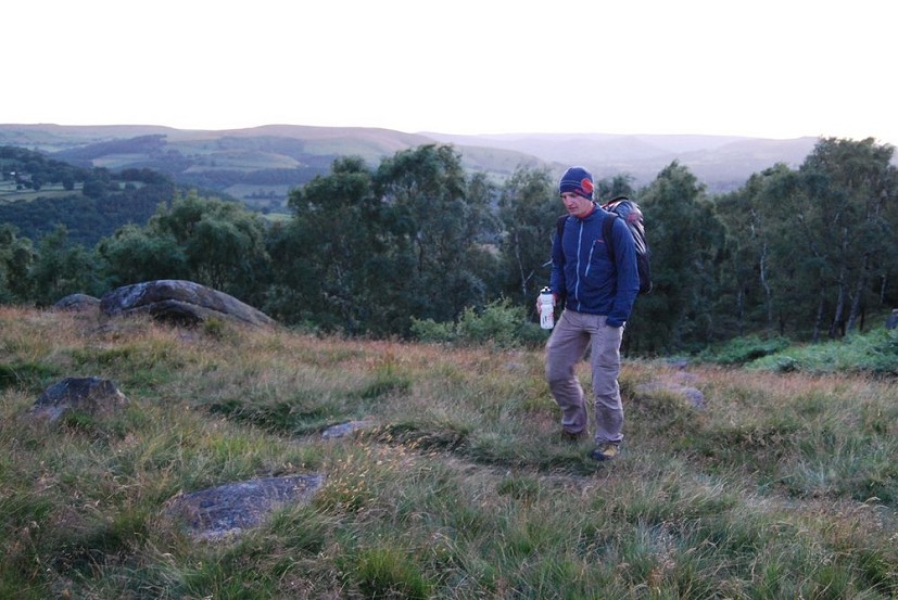 Walking home after a cool evening's cragging: Dymamic Jacket, Balance Pant, Horizon Beanie  © Toby Archer