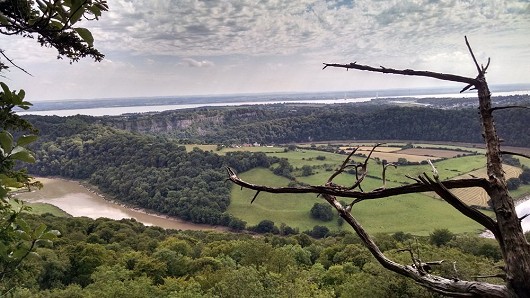 View from the top of Papillon (Wynd Cliff), across the Severn to Wintour's Leap  © Luke90