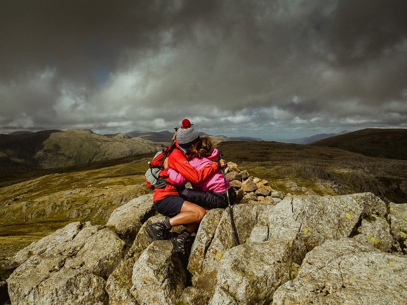 Mother and daughter - first mountain climbed together (Harrison Stickle)  © richprideaux