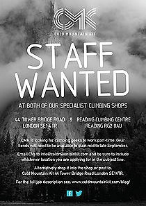 Jobs at Cold Mountain Kit London & Reading, Recruitment Premier Post, 1 weeks @ GBP 75pw