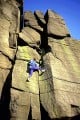 Chris Craggs soloing Byne's Crack (VS 4b), Burbage South