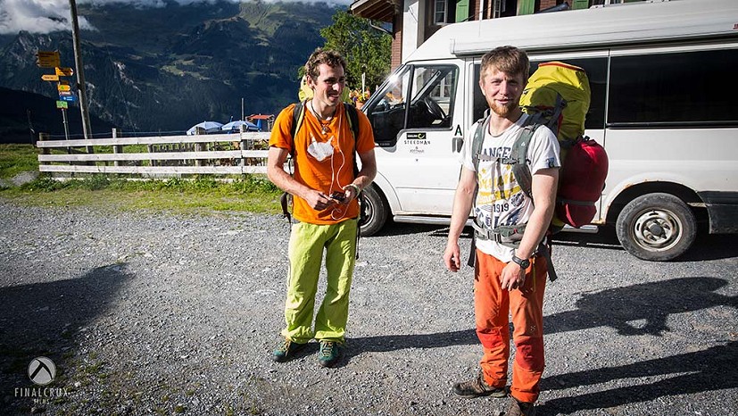 Robbie and Willis setting off for Paciencia on the EIger  © Finalcrux Films