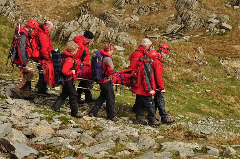 Rescue underway on the Old Man of Coniston  © Coniston Mountian Rescue Team