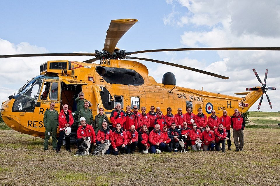 The team heli-training with the RAF  © Woodhead MRT