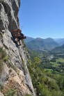 Me on my first outdoor lead at Calames in the Ariege.