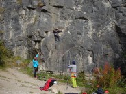 First sport climb for Thomas, He made the last clip with a little help, a fine effort !
