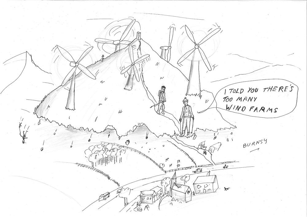 john burns windfarm cartoon  © John Burns