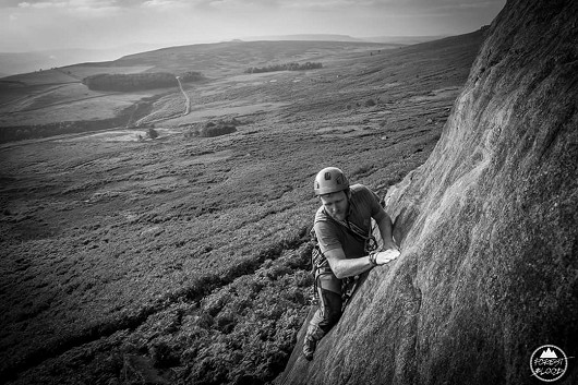 On the runout Travers. Really cool route to end the day on.  © luke glaister