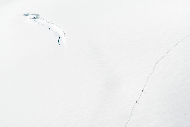 Alpinists heading towards the Tete Blanche, Switzerland  © Ben Tibbetts