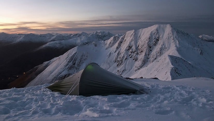 Stob Coire a’ Chairn summit camp, just before dawn (Mamores)  © Chirs