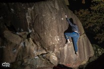 The Classic "Pocket" V5 at Langdale boulders