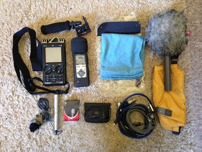 Recording kit for a day outdoors  © Chris Sleight