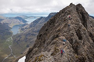 Traversing the north ridge of Sgurr a'Ghreadaidh, a Munro on the Isle of Skye  © CH