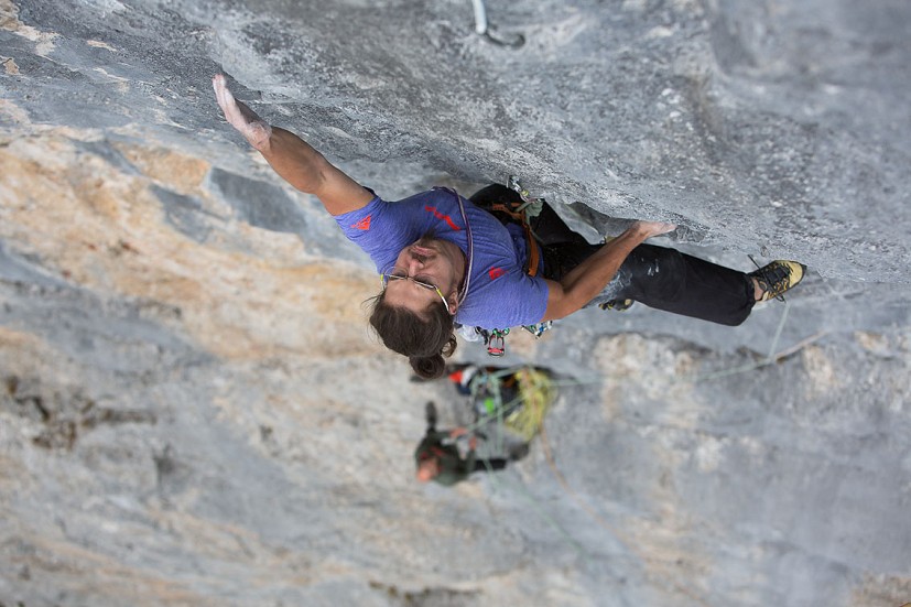 Alex Luger climbs The Gift 8c, 350m  © Beat Kammerlander