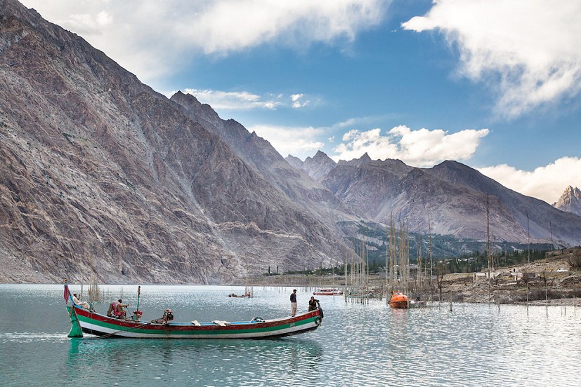 Boat drivers on Ata Abad Lake.  © Tim Taylor Photography, Karakoram Anomaly Project.