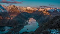 The white Cuillin Ridge and Coruisk from weekend summit camp