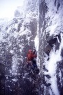 The top pitch of the True Finish on the first ascent