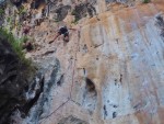 Topping out on We Sad (6a+), One Two Three wall