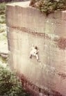 Phil Davidson on the first ascent of Main Wall Pex Hill E5 6b 1981