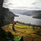 Rhys Whitehouse powering into the crux of 'Three Years in Paradise'