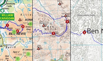 A comparison of map detail levels available   © Martin McKenna - UKC