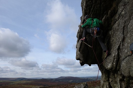 Jesse enjoying a quick afternoon hit to Haytor one a UK trad Tour  © Mark Reeves