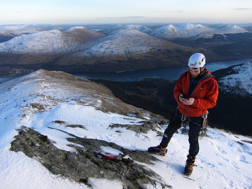 A phone is fine so long as you've got reception - often the case on summits - and if it doesn't malfunction  © Dan Bailey