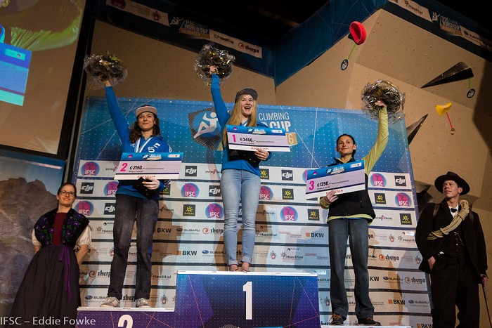 The women's podium  © IFSC/Eddie Fowke - The Circuit Climbing