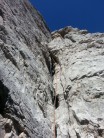 Looking up the first pitch at Torre Inglese