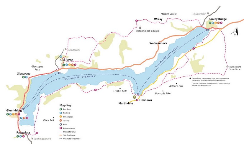 Ullswater Way map  © LDNPA