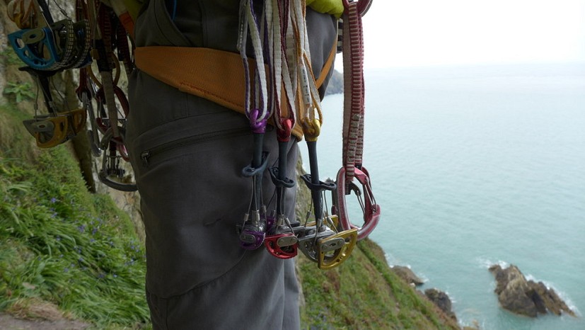 Extendable slings mean you can carry fewer quickdraws   © Tim Neill