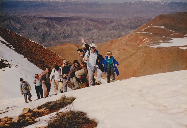Shirin climbing with her father and his male friends as a young girl  © Shirin Shabestari