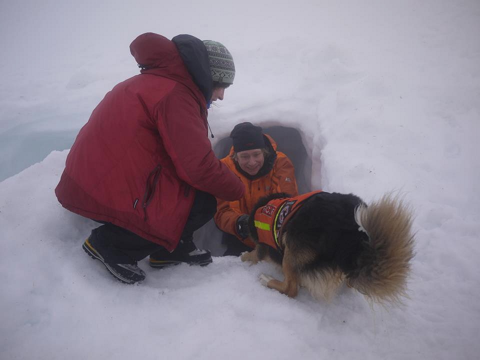Locating a buried Dogsbody  © Helen Howe