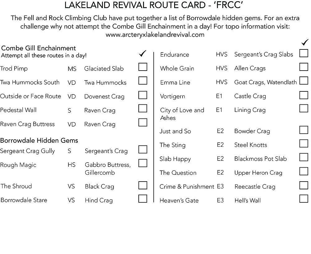FRCC Route Card  © Arc'teryx