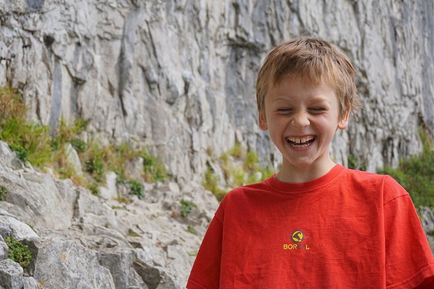 Jack - always happy to be at the crag  © James Ibbertson