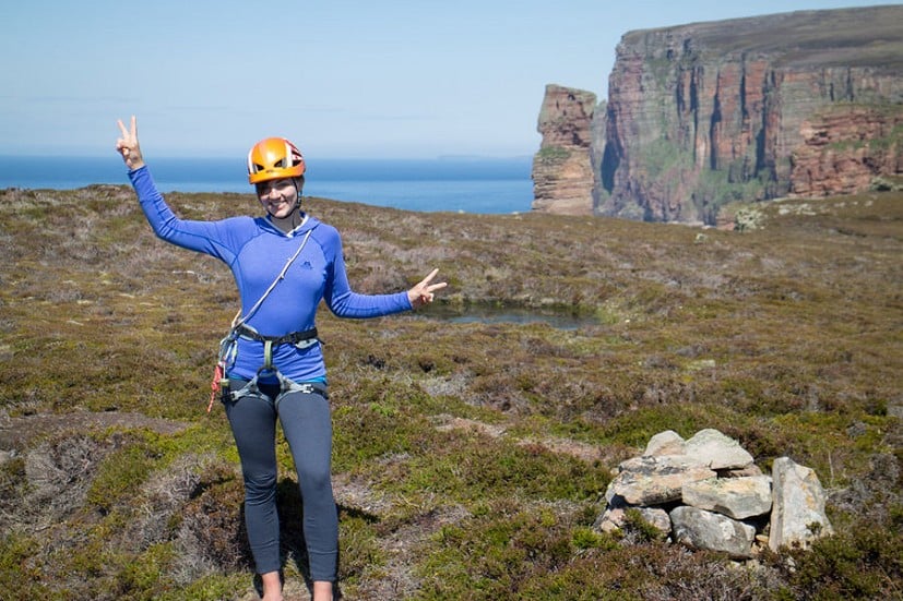 Mandatory pose in front of the Old Man of Hoy, taken just above Mucklehouse Wall  © Rob Greenwood - UKC
