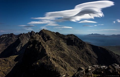 Lenticular Clouds looking south along the Cuillin ridge on a windy day  © craig123