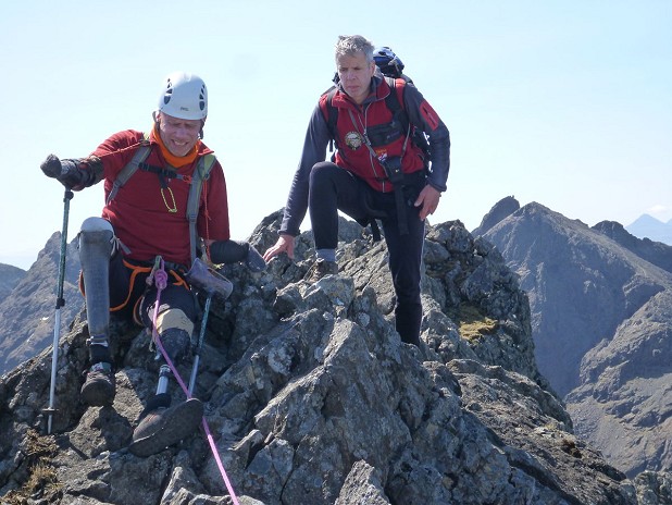 Jamie being guided along the Cuillin Ridge  © Chris Pasteur