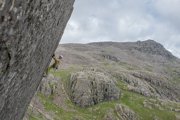Dave MacLeod making the 3rd ascent of Birkett's Return of the King E9 6c  © Steve Ashworth/Lake District Images