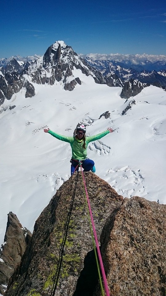 Caroline achieves her goal: Voie Petit, 8b (450m)  © Caroline Ciavaldini
