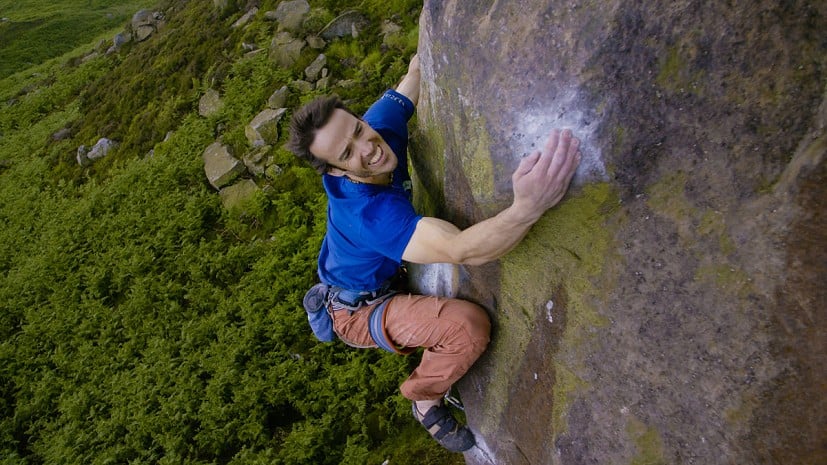Tom on the top section of Infusoria, raindrops already visible  © Coldhouse Collective