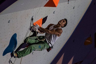 Sean McColl, who impressively competes in both Bouldering and Lead World Cups, took seventh place  © Björn Pohl