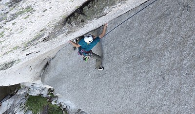 Pete Whittaker in Squamish: The one occasion he climbed with a human partner...  © Pete Whittaker