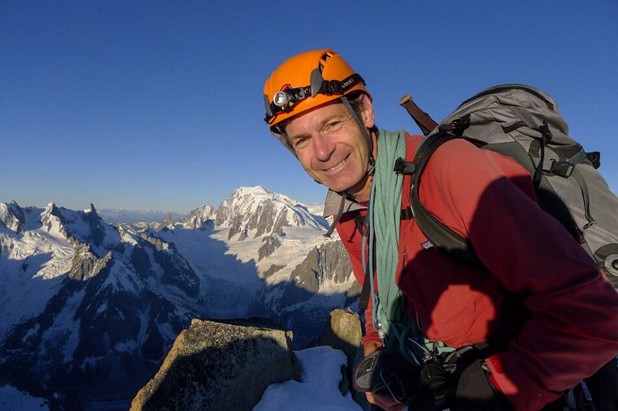 Chris Bedford on his last 4000m summit: Les Droites  © James Thacker