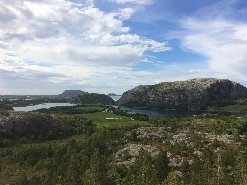 The fjord filled view from the crag  © Louis Jones