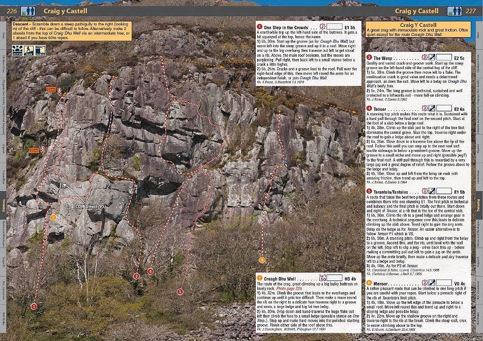 Rockfax North Wales Climbs book - Craig Dhu Wall  © Rockfax