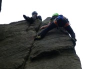 Day out on Roaches, seconding on an arete